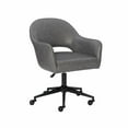 thumbnail image 2 of Powell Sabine Swivel Office Chair - Gray Faux Leather, 2 of 9