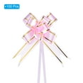 thumbnail image 3 of Uxcell 3.3inch Pull Bows Gift Wrapping Pull Bow Gold Thread Style Baskets Present Bows Ribbon Light Pink 100 Pcs, 3 of 6