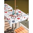thumbnail image 3 of Square Outdoor Tablecloth with Umbrella Hole 250 Anniversary Table Cloth Waterproof Patio Table Cover Independence Day Fireworks Bicycle Florals Zipper Tablecloths for Picnic Camping 60x60 Inch, 3 of 8