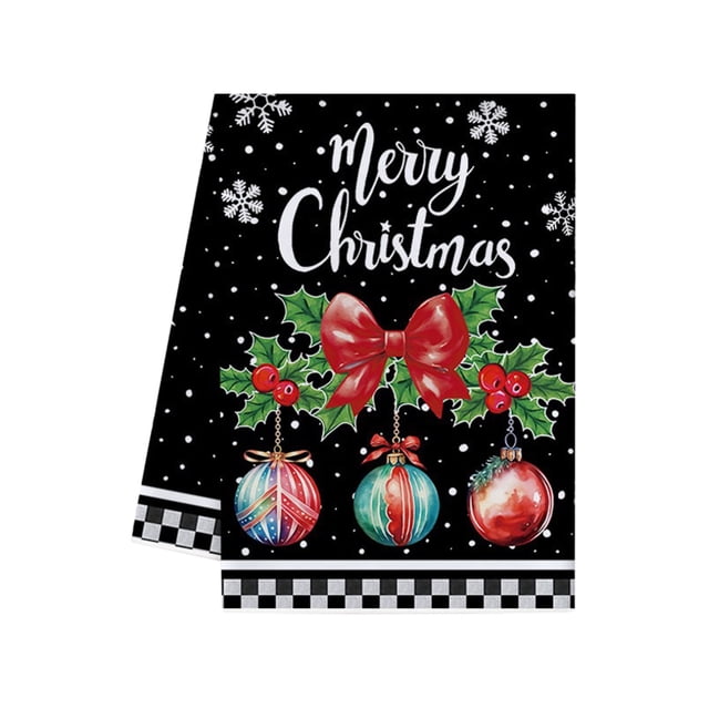 Christmas Towels Kitchen Kitchen Dishes Towels Merry Christmas 23.6X15.8 Inches Winter Drying Cloth Tea Towels for Cooking And Baking Tea Towels for Kitchen