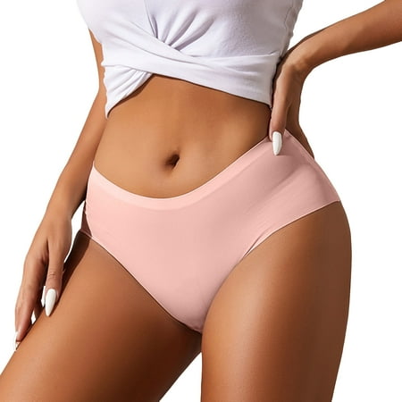 GHSOHS Womens Underwear Panty Underwear Sets for Women Tummy Control Panties High Waist Sports Solid Butt Lifting Underwear Comfortable Briefs Cotton Crotch Seamless Underpants Pink Briefs Cotto M