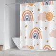 thumbnail image 3 of Rainbow Shower Curtain, Lovely Kids Rainbows Pattern Colorful Cute Cloud Sun Stars Cartoon Bath Curtains Waterproof Fabric with Hooks for Home Decor, 72Wx72H, 3 of 6