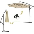 thumbnail image 4 of Saim 10 FT Solar LED Patio Outdoor Umbrella Hanging Cantilever Umbrella Easy Open Adustment with 24 LED Lights, 4 of 15