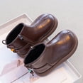 thumbnail image 4 of Dakaela 4-12Y Boy Girl Ankle Boots Waterproof Non Slip Chelsea Boot Little Kids Toddler Winter Combat Work Booties Outdoor Walking Shoes Brown, 4 of 6