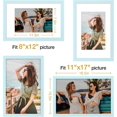 thumbnail image 3 of Vittanly 11x17 Picture Frame, Engineered Wood with Shatter Resistant Plexiglass, Display Pictures 8x12 with Mat or 11x17 without Mat, Photo Frame for Wall Mounting, Light Blue, 1 Pack, 3 of 6