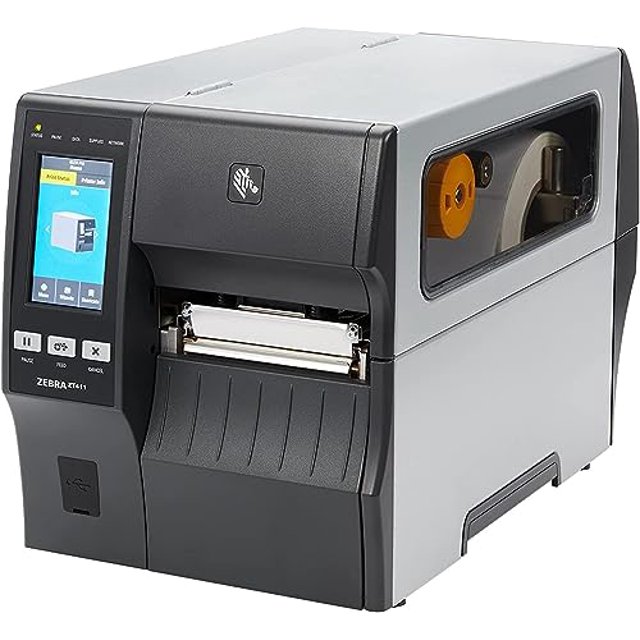 Impresora de etiquetas Zebra ZT411 JetSet de 203 DPI | Transferencia térmica y térmica directa | Impresora industrial ZT41142-T010000Z | Ancho: 4 pulgadas. Conectividad serial, USB, Ethernet y Bluetoo