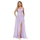 thumbnail image 1 of Vestido de dama de honor BOLENSYE Jr, largo de chifón, lila, US14, con bolsillos, 1 of 8