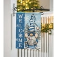 thumbnail image 5 of Welcome Winter Gnome Decorative Garden Flag, Snowflakes Pine Trees Get Cozy Yard Outside Decorations, Blue Christmas Holiday Seasonal Burlap Outdoor Small Home Decor Double Sided 12.5x18, 5 of 6