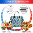 thumbnail image 4 of Dinosaur and Silhouette Blue Pattern Insulated Leakproof Lunch Box for Women, Large Lunch Bag for Tween Teen Adult, Loncheras Para Mujer for Work Beach Travel Picnic Camping, 4 of 6
