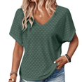 thumbnail image 4 of Women Blouses Compression Workout Corduroy Flannel Women Quick Fit Womens Tops 3/ 4 Sleeve Loose Fit Long Sleeve Thin Shirt Tee Shirts Casual Ladies Long Dress Tops Business Shirts Extra Green XL, 4 of 5