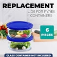 thumbnail image 2 of Juego de 6 tapas de repuesto para recipientes Pyrex sin BPA, 2 of 6