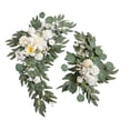 thumbnail image 6 of 2Pcs Artificial Wreath Crafts Wall Hanging Scene Layout Photo Props Green Leaves Wedding Arch Flower for Window Holiday Decorated, 6 of 10