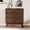 Dark Walnut, variant on OKD Fluted 3 Drawer Dresser, 32" Tall Dresser Nightstand for Bedroom, Modern Chest of Drawers with Gold Metal Handles for Living Room, Dark Grey