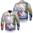 thumbnail image 3 of Watercolor Hello Winter Bichon Frise Chill Christmas Welcome All Over Print 3D Baseball Jacket Bichons Dog Lovers Gifts Idea Bomber Jacket Softball - 00016, 3 of 6