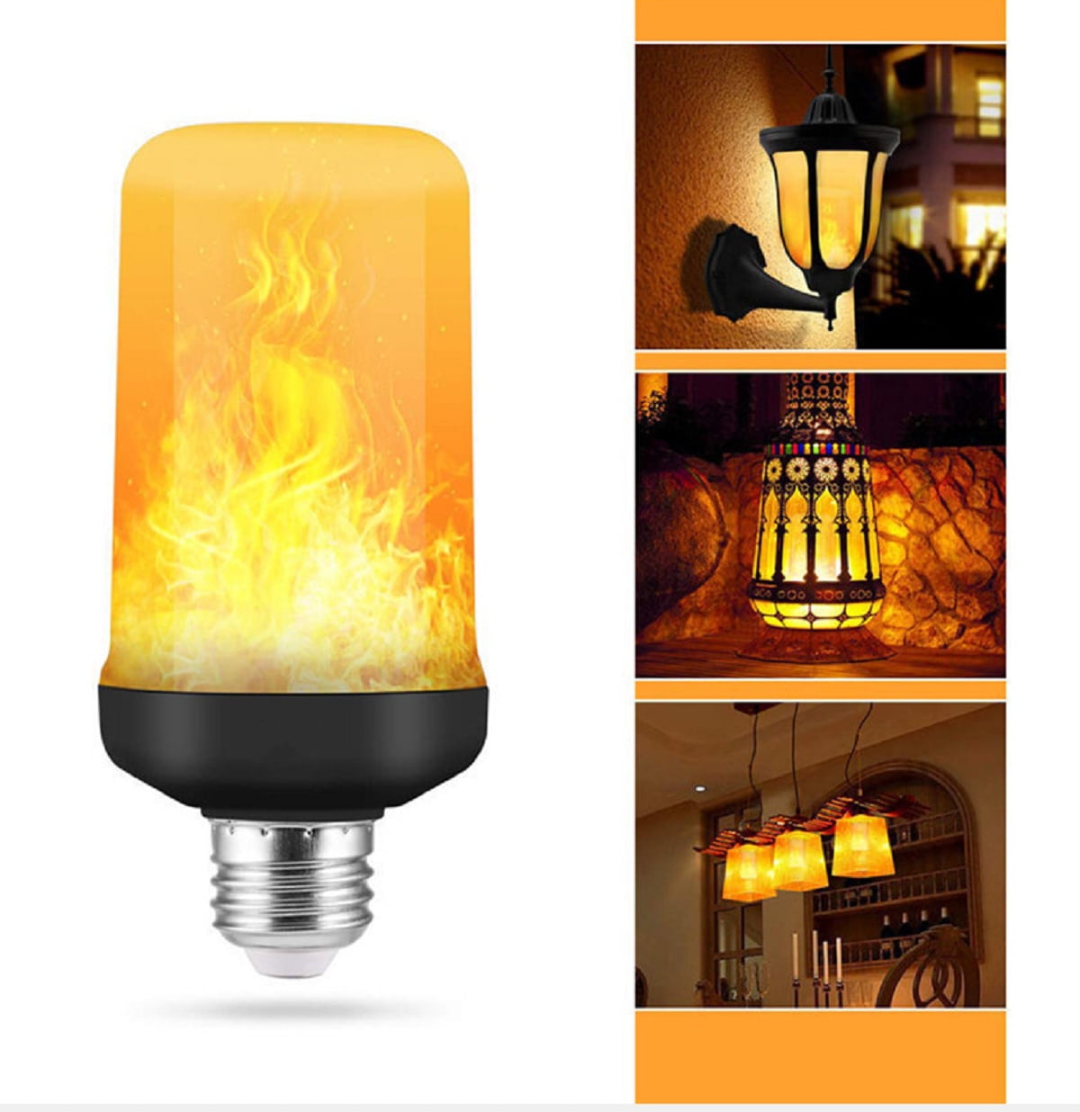 LED Effect Fire Light Bulbs E27 Flickering Atmosphere Lamps - Walmart.com