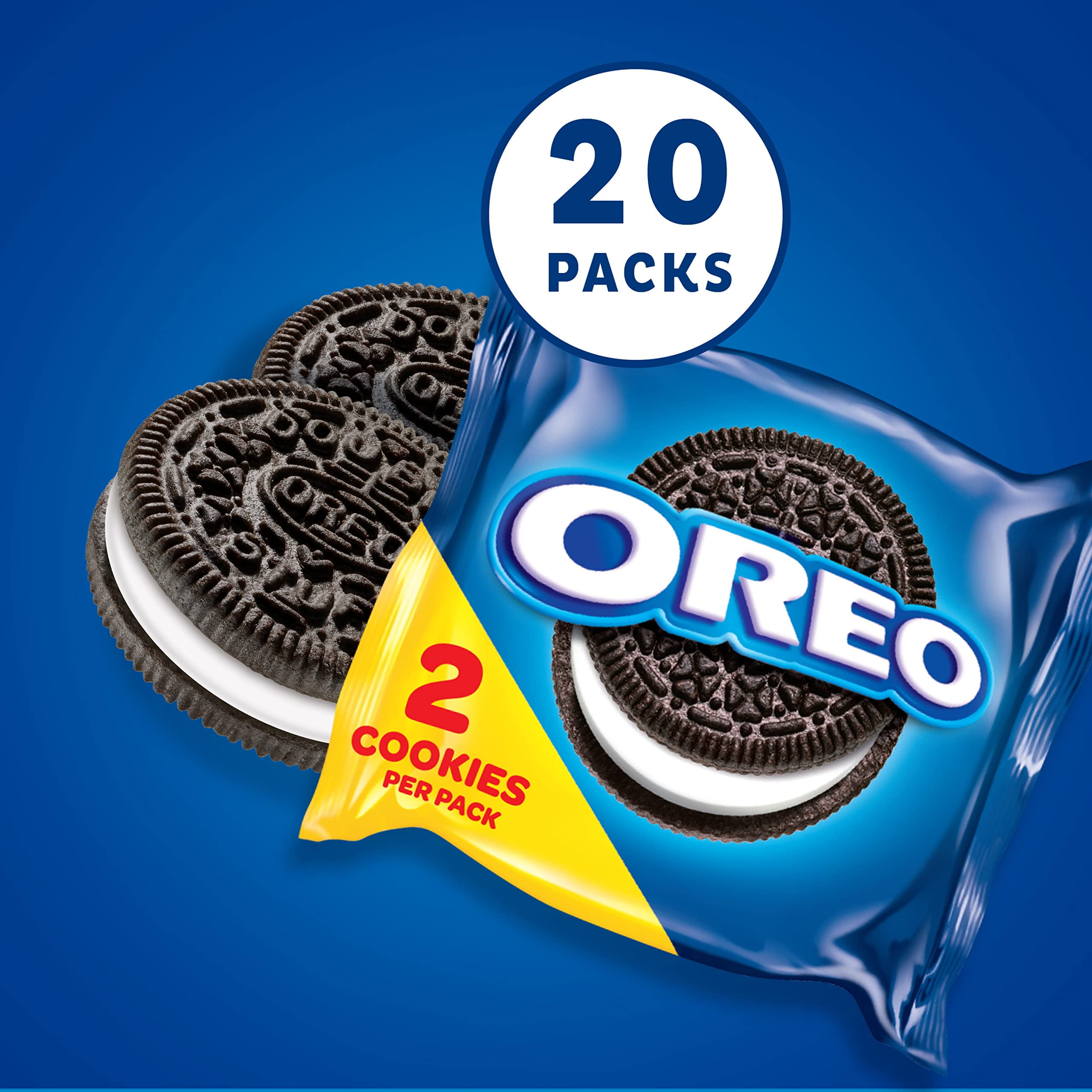 Pack of 2 - Oreo Chocolate Sandwich Cookies, 20 Snack Packs (2 Cookies Per Pack)
