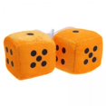 thumbnail image 1 of 2x2 Dados Retro Difusos Con Puntos De Felpa Dados Colgante Ornamento Amarillo, 1 of 5