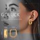 thumbnail image 5 of Pendientes Goluck de plata 925 chapados en oro de 14 quilates pequeños, 5 of 7