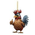 thumbnail image 1 of Flmtop Christmas Tree Chicken Shape Ornament Realistic Appearance Cartoon Hanging Pendant Car Key Ring Decoration Gift, 1 of 11