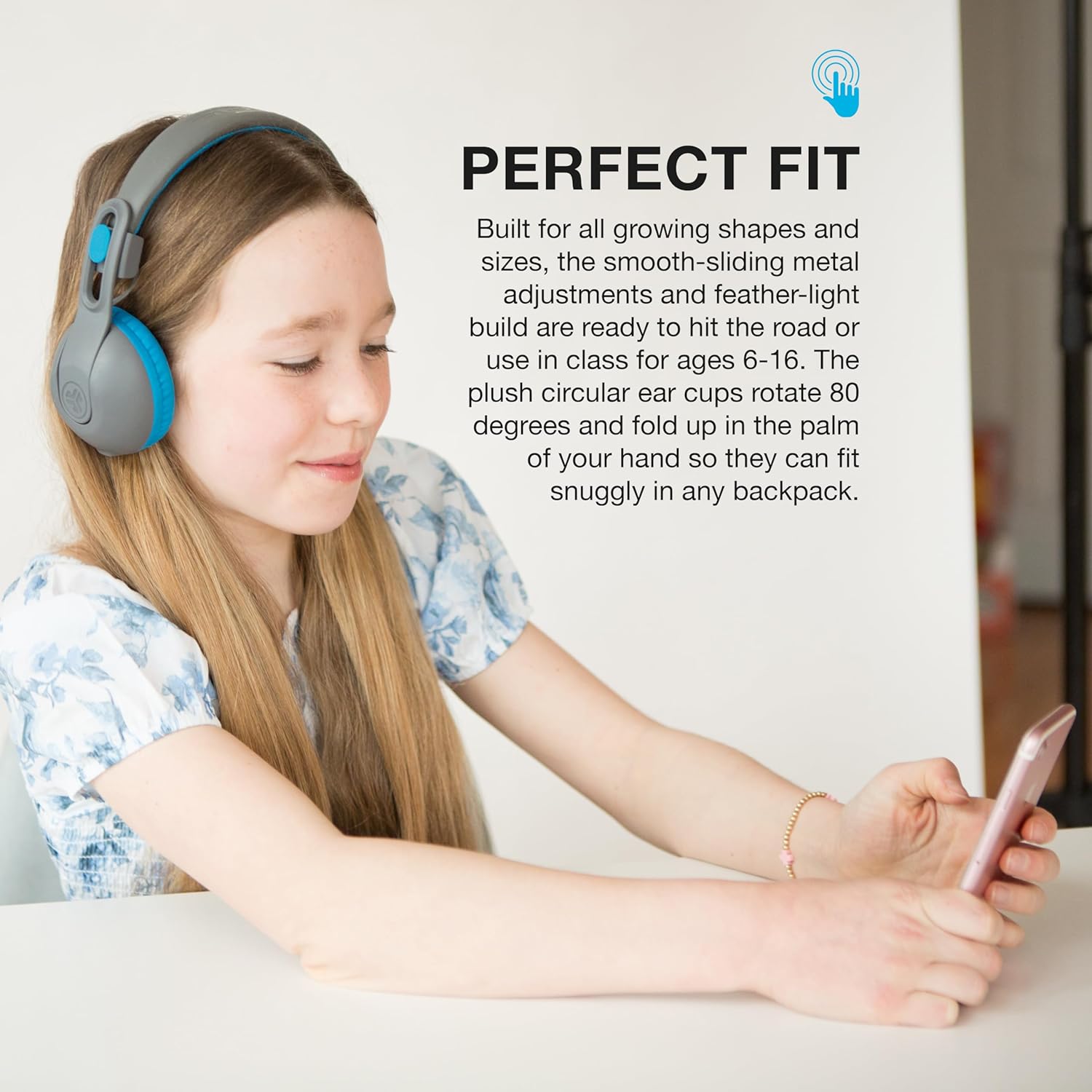JLab JBuddies Studio 2 Wireless Kids Headphones, Blue photo 6