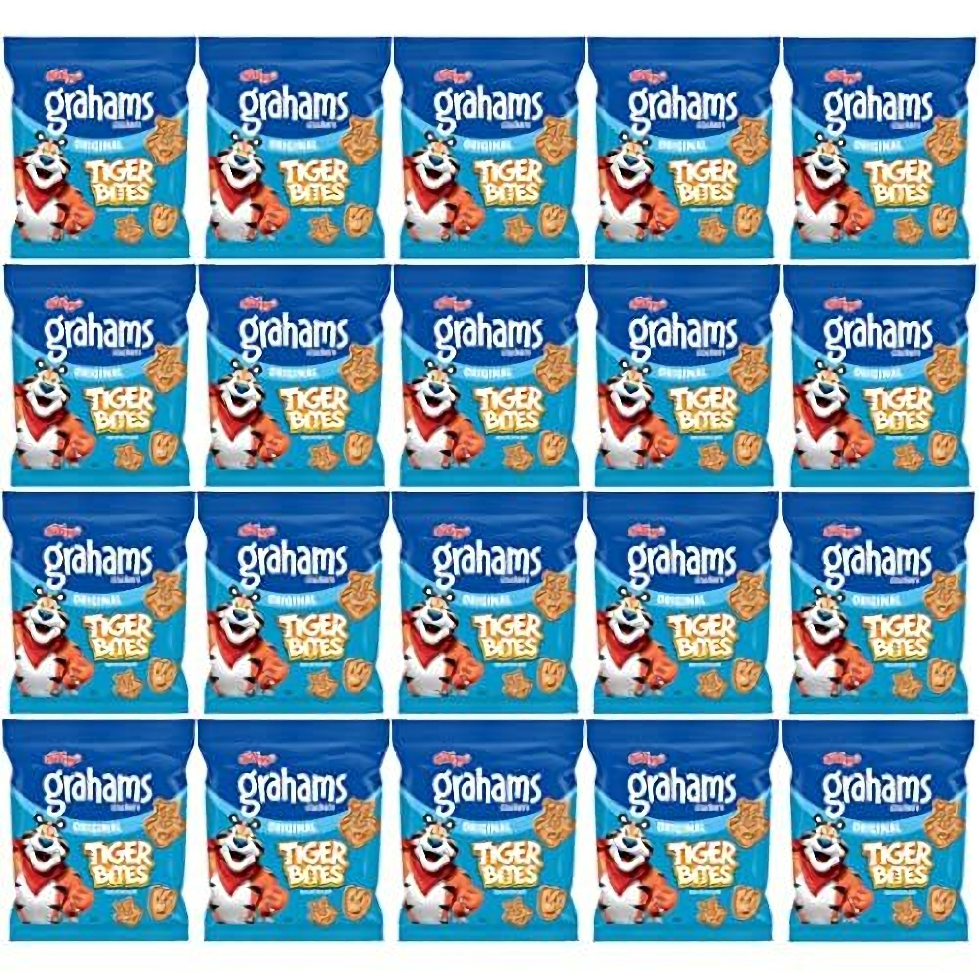 Tiger Bites Grahams Crackers by Kellogg's | 1 Ounce | Original | Pack of 20