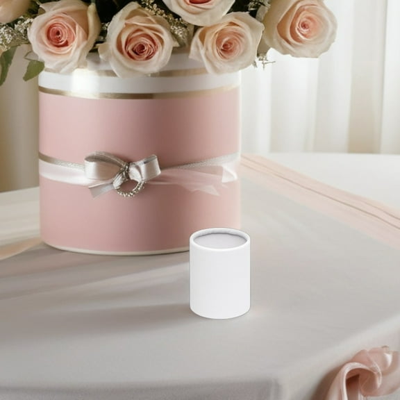 Supvox Flower Bouquet Boxes Packaging White Round Paper 5Pcs