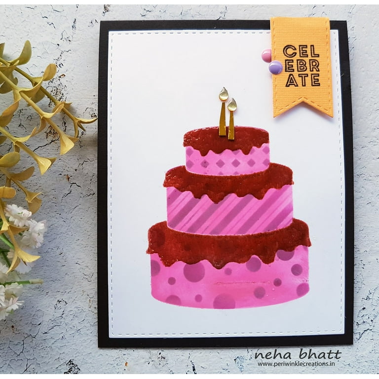 CrafTreat Layered 3 Tier Cake Stencil for Painting and Crafting - 6x6 