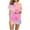 Pink7, variant on Jalioing 2 Piece Pajamas Outfits Womens Printed Lounge Set Button down Lapel Shirt and Shorts Sets