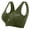 Army Green, variant on HomeDM Sports Bras for Women - Seamless Support Bras for Yoga Gym Workout Fitness Wireless Bras with Removable Pads Solid Color No Underwire Bralettes - White/M