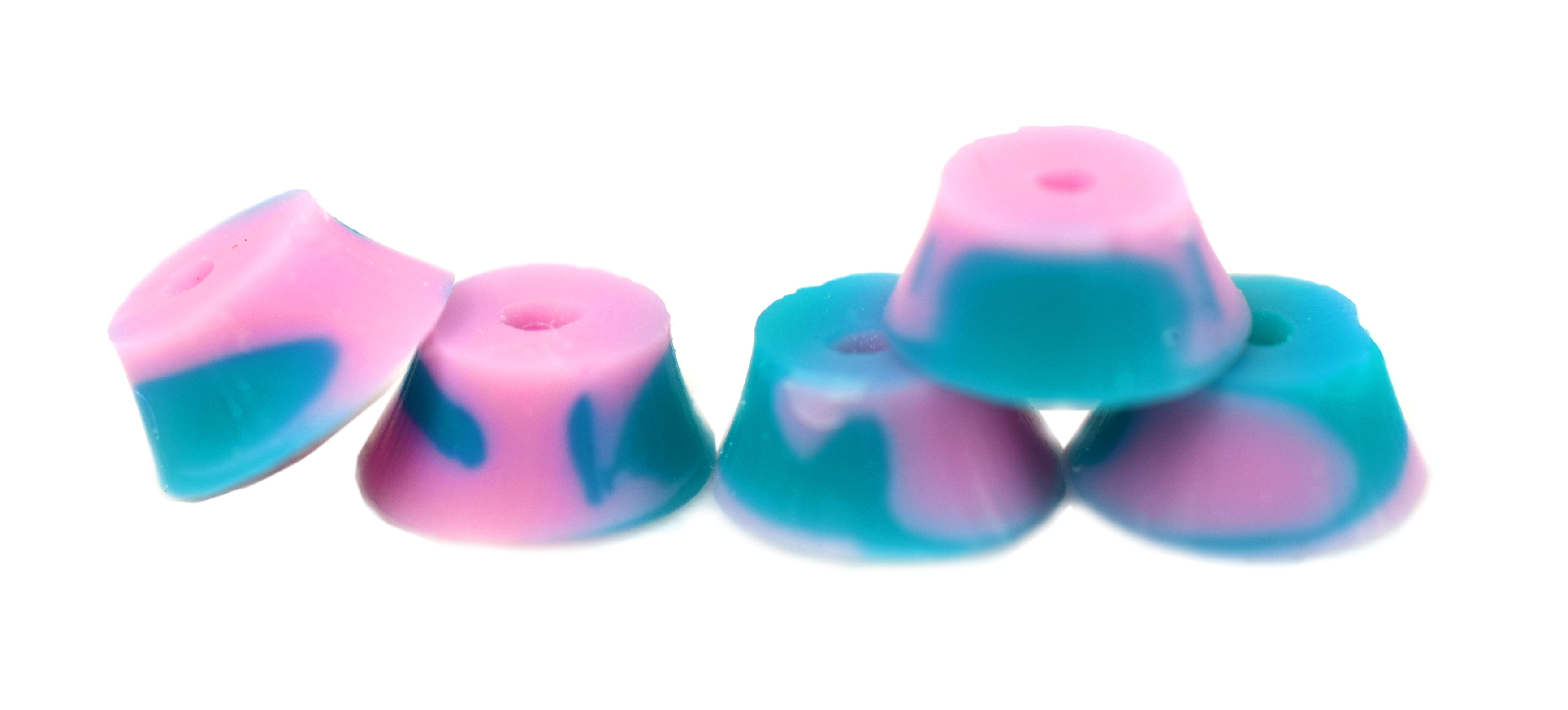 Teak Tuning Bubble Bushings Pro Duro Series in Teal and White Swirl Loose - Custom Molded Fingerboard Tuning 61A