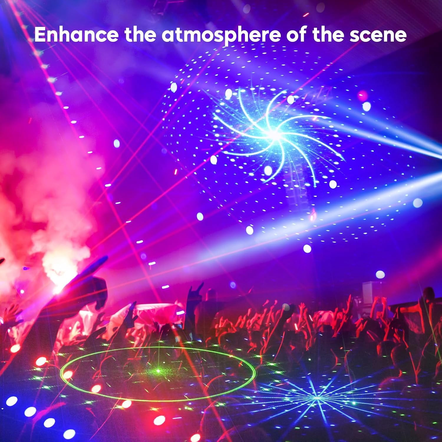 BAKOD 9 Eyes Strobe Party Light, 3-in-1 RGB DJ Disco Stage Light with Remote & Sound Activated, DMX512 LED Beam Effect Light for Parties, Weddings, Clubs & Events