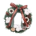 thumbnail image 2 of LEFXSMR Christmas Wreaths for Front Door, 12" Christmas Wreath with Bow Cotton Pinecone, Christmas Decorations for Porch Window Mantel Home, 2 of 9