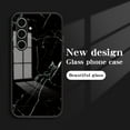 thumbnail image 2 of Case Compatible with Samsung Galaxy S24 FE, Marble Pattern Temepered Glass Design Scratch-Resistant, TPU Bumper Shock-Proof Anti-Drop Protection, Frame Slightly Convex Protection Case, White, 2 of 9