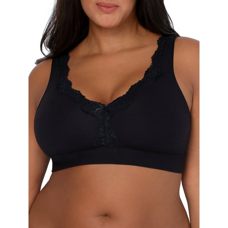 Fruit of the Loom Women's Back Smoothing Full Coverage Wireless Bralette,  2-Pack, Style FT842A 