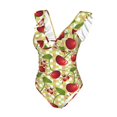 thumbnail image 2 of Picia Cherries and Ladybirds Blooming Jelly Womens Tummy Control Bathing Suits Slimming Ruffle Swimsuit One Piece Lace Swimwear-, 2 of 8