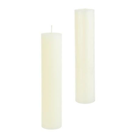 4 Inch Round Pillar Candle - Mega Candles - Unscented 2 Inch x 9 Inch Round Hand Poured Pillar Candle - Ivory