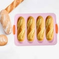 thumbnail image 5 of 4-Cavity Silicone Bread Pan | Non-Stick Sourdough Mold | Heat-Resistant Baking Pan for Homemade Sandwich Rolls | 13.4x9.4 Inch Green White Pink Options, 5 of 7