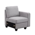 thumbnail image 6 of Fabric Reversible Sectional Modern Sofa With Two Ottoman-Light Gray, 6 of 12