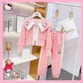 thumbnail image 1 of Traje deportivo para niños, 2 piezas, Sanrioed Anime Hellokitty Melody Cinnamoroll, abrigo y pantalones, versión coreana Kawaii, para otoño e invierno, para estudiantes, 1 of 5