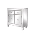 thumbnail image 3 of Hefilesy FCH 28in With Mirror Surface Two Drawers Two Doors Bedside Table Silver, 3 of 6