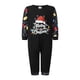 thumbnail image 1 of Conjunto de pijamas navideños familiares a juego con estampado de luces de guirnalda de letras. Pijamas de vacaciones para papá, mamá y niños., 1 of 9