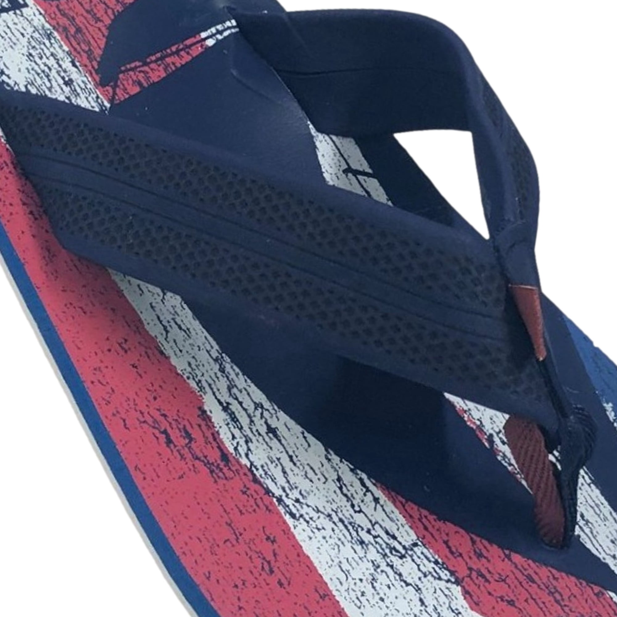 Izod Mens Patriotic Flip Flops Red White & Blue Flag Print 