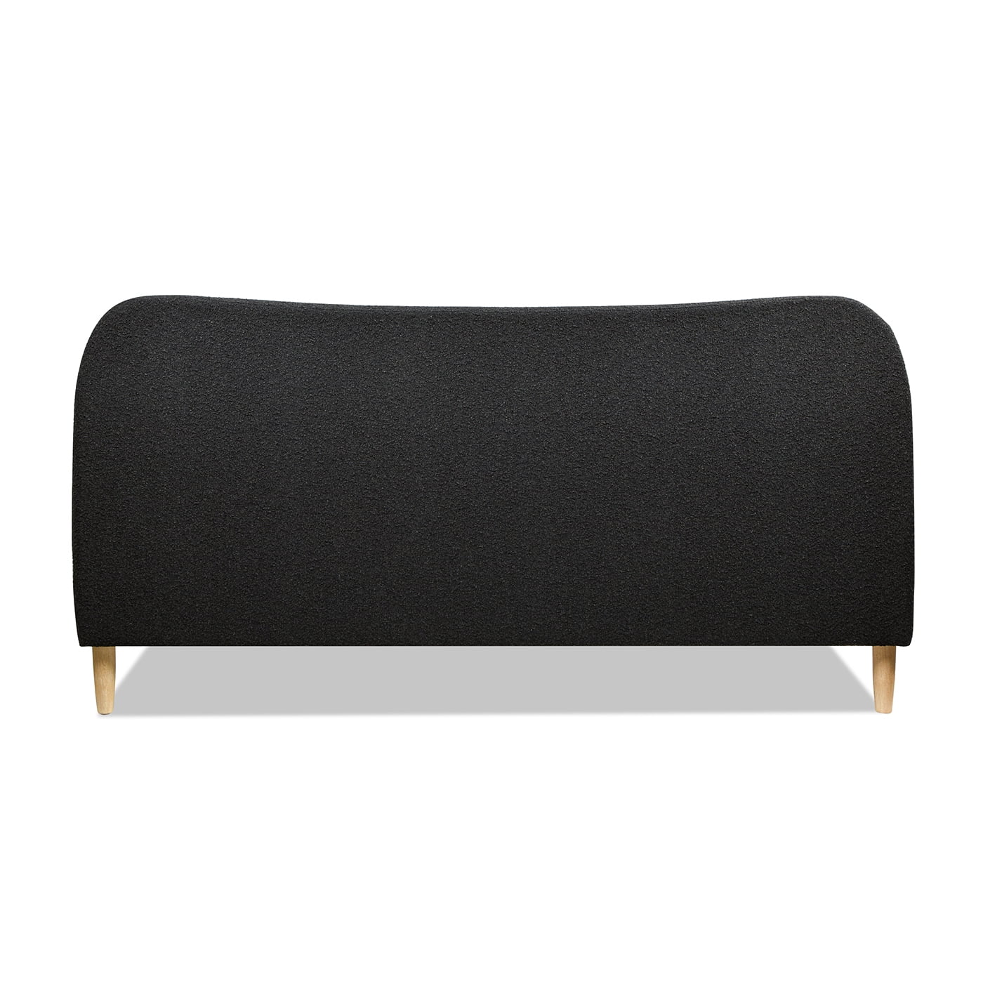 Jennifer Taylor Home Roman Curved Headboard Upholstered Platform Bed, King, Ebony Black Boucle