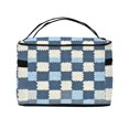 thumbnail image 3 of Handbag Travel Bag Cosmetic Bag 9×6.3×6.7in Multi-Function Bag Large Capacity For Camping Travel Family Travel Lightsteelblue Retro Houndstooth_4, 3 of 6