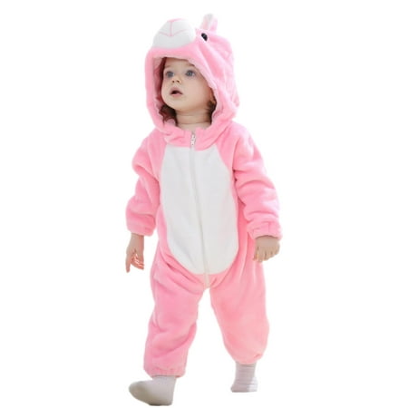 

NARABB Newborn Toddler Boys Girls Animal Romper Long Sleeve Hooded Jumpsuit Fall Cute Outfit Flannel Clothes