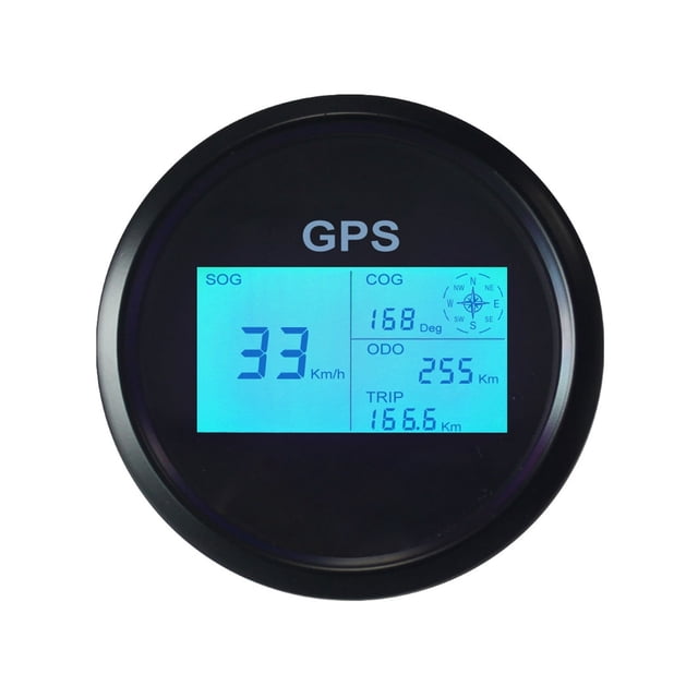 7 Backlights 85mm Boat Car Digital GPS Speedometer LCD Speed Gauge Odometer Course With GPS Antenna ,Universal Compatibility