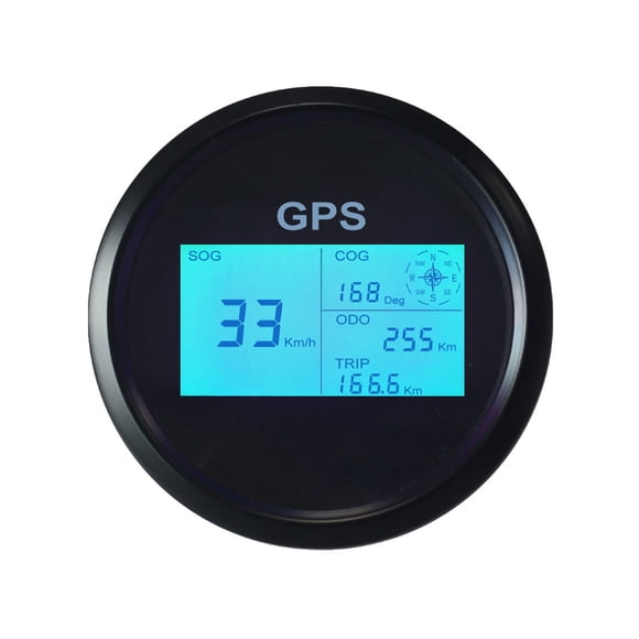 7 Backlights 85mm Boat Car Digital GPS Speedometer LCD Speed Gauge Odometer Course With GPS Antenna