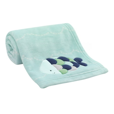 UPC: 0084122674349 | Lambs & Ivy Oceania Blue Nautical Fish Luxury Coral Fleece Baby Blanket