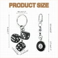thumbnail image 2 of Uxcell 8 Ball Keychain, Lucky 8 Pool Balls with Dice Keychain Creative Keyring Charm Pendant for Bag, Wallet, Purse, Car, Cellphone Accessories, Style 1, Black, 2 of 6