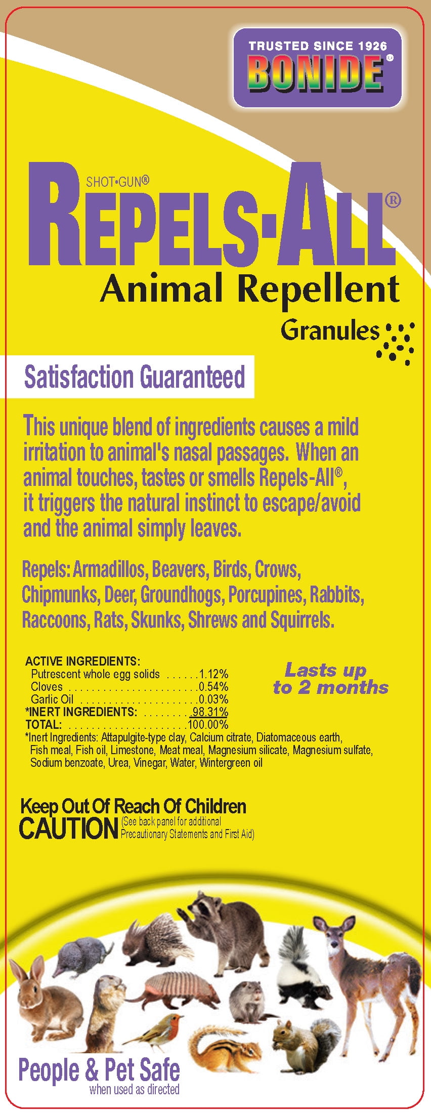 Bonide Repels All 3 lbs Animal Repellent Ready-to-Use Granules for Outdoor Use